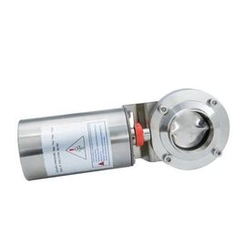 Vanne papillon d'acier inoxydable de basse pression, vanne papillon actionnée pneumatique