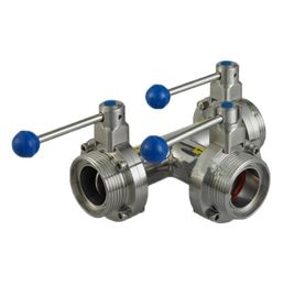 Vanne papillon hygiénique filetée par mâle pour le réseau de pipe-lines de nourriture et de boisson