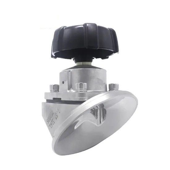 Valve de contrôle de flux sanitaire de diaphragme solides solubles 304 316L faite avec la connexion des syndicats