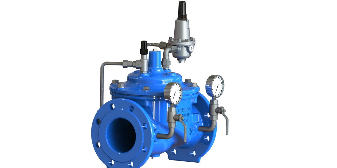 Valve bleue de contrôle de la pression de l'eau de couleur avec le pilote d'acier inoxydable de 2 manières