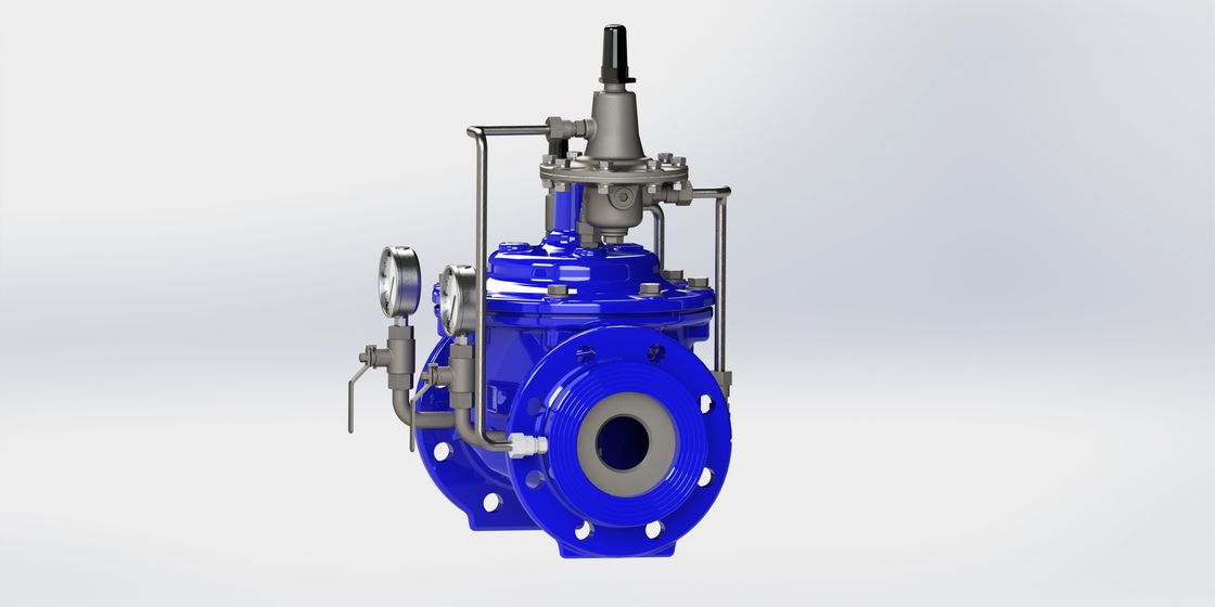 Ligne valve conduite par pression de commande fluide, valve de passage calibré d'écoulement d'eau