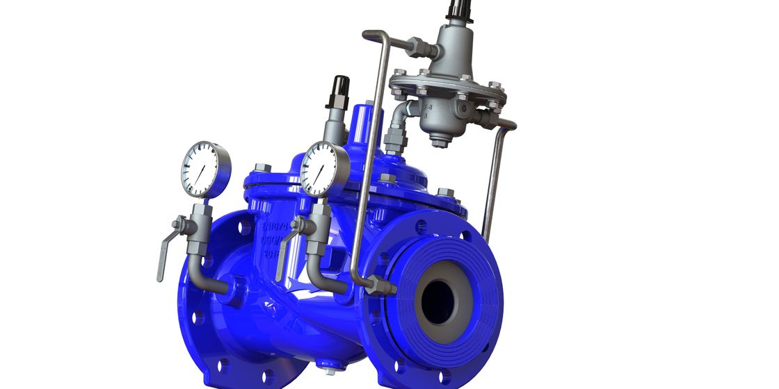 Limiteur de pression d'écoulement bleu de RAL 5010, écoulement précis Rate Control Valve